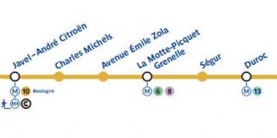 Карта на Париз метрото линија 10