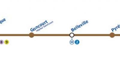 Карта на Париз метрото линија 11