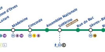 Карта на Париз метрото линија 12