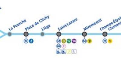 Карта на Париз метрото линија 13